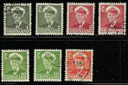 GREENLAND 1950-60 SCOTT 28-30,32 USED - Gebraucht