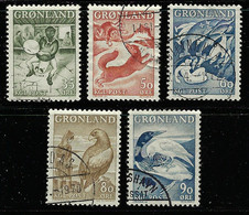 GREENLAND 1957-59 SCOTT  41-45 USED - Gebruikt