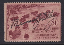 USA, Scott RW8, Used (small Thin) - Duck Stamps