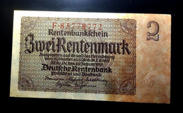 A7  ALLEMAGNE   BILLETS DU MONDE     GERMANY BANKNOTES  2  RENTENMARK  1937 - Verzamelingen