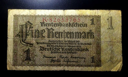 A7  ALLEMAGNE   BILLETS DU MONDE     GERMANY  BANKNOTES  1  RENTENMARK  1937 - Verzamelingen