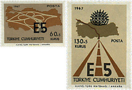 42527 MNH TURQUIA 1967 CARRETERA EUROPEA E 5 - Colecciones & Series
