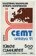 59351 MNH TURQUIA 1991 CONFERENCIA DE MINISTROS EUROPEOS DE TRANSPORTES - Collections, Lots & Series