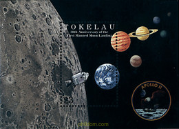 42699 MNH TOKELAU 1999 30 ANIVERSARIO DE LA LLEGADA DEL HOMBRE A LA LUNA - Tokelau