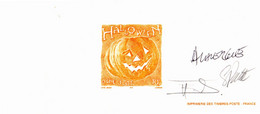 " HALLOWEEN " Sur Gravure Officielle Triplement Signée De 2001. N° YT 3428. Parfait état ! - Carnival