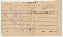 Romania 1945 Telegram Sent To An Employee Of The War Ministry With Arrival Official Cachet - Cartas De La Segunda Guerra Mundial