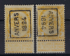 RIJKSWAPEN Nr. 54 Voorafgestempeld Nr. 8 A + B  ANVERS 1894 ; Staat Zie Scan ! - Roller Precancels 1894-99