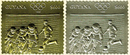 GUYANA 1993 Mi 4296-4297 ATLANTA OLYMPIC GAMES GOLD & SILVER FOIL MINT STAMPS ** - Guyana (1966-...)