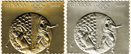 GUYANA 1993 Mi 4298-4299 ATLANTA OLYMPIC GAMES GOLD & SILVER FOIL MINT STAMPS ** - Guyana (1966-...)