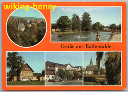Hohnstein Rathewalde - Mehrbildkarte 1   Freibad Hocksteinschänke Kirche FDGB Vertragshaus Fortschritt - Hohnstein (Sächs. Schweiz)