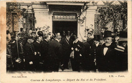 CPA PARIS Courses De Longchamps Départ Du Roi Et Du Président (305505) - Recepciones