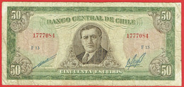 Chili - Billet De 50 Escudos - Arturo Alessandri - Non Daté - P140b - Cile