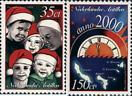 50118 MNH ANTILLAS HOLANDESAS 1999 NAVIDAD Y NUEVO AÑO 2000 - Horlogerie