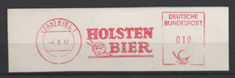 Motive Getränke Bier Briefstück Mit Freistempel Kiel 1962 Holsten Bier - Bières