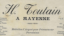 1897 VERRERIES DU NORD Toutain Représentant  à Mayenne (Mayenne) ENTETE SUR AVIS DE PASSAGE B.E.V.HISTORIQUE - 1800 – 1899