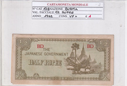 Delcampe - MYANMAR-BURMA 1/2 RUPEE 1942 P13B - Myanmar