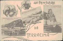 TERRACINA ( LATINA ) VEDUTINE - MONTE NETTUN0 E PICCO MONTANO DAL MARE + STABILIMENTO PIECARELLO - SPEDITA 1920 (12566) - Latina