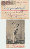 France Levant 1905 Nicely Stamped Pictorial Dancing Woman Postcard Mailed Constantinople To Romania - Lettres & Documents