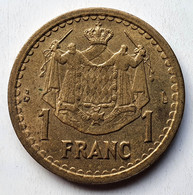 MONACO  1 Franc Louis II - Non Daté ( 1945) - Bronze Alu - KM 120a - 1922-1949 Louis II