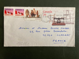 LETTRE EP BALANCE 39 + TP NATIVE DOLLS 39 OBL.MEC.11 IX 90 POSTES CANADA + TP DRAPEAU 5 Paire - 1953-.... Regering Van Elizabeth II