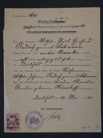 BI 6 PRUSSE GERMANY ACTE DE NAISSANCE  1921 GEBURSTCHEIN ? + ++ TIMBRE INTERESSANT - Non Classificati