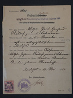 BI 6 PRUSSE GERMANY ACTE DE NAISSANCE  1921 GEBURSTCHEIN ? + ++ TIMBRE INTERESSANT - Unclassified