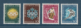 ⭐ Suisse - YT N° 449 à 452 ** - Neuf Sans Charnière - 1948 ⭐ - Unused Stamps