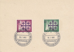 BFDC 215-216 Evangelischer Kirchentag,  Berlin-Charlottenburg 2 Rüchseite Postkarte - FDC: Covers