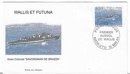 8 MN - MARINE NATIONALE - AVISO COLONIAL SAVORGNAN DE BRAZZA  AVEC TIMBRE  WALLIS ET FUTUNA DU BATEAU - Cartas & Documentos