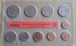 DUITSLAND: MUNTSET 2001 G KARLSRUHE 1PF>5 MARK  10 Pcs PROOF - Münz- Und Jahressets