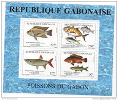 Gabon Gabun 1999 Mi. Bl. 101 Bloc Poissons Fische Fish Fishes Sealife Scarce Faune Fauna MNH** - Vissen