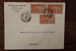 GUADELOUPE 1926 France Cover Paire Voir Dos - Cartas & Documentos