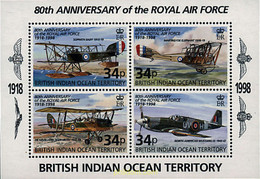 60350 MNH OCEANO INDICO BRITANICO 1998 80 ANIVERSARIO DE LA ROYAL AIR FORCE - Territorio Británico Del Océano Índico