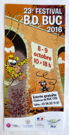 FLYERS Dépliant Programme FESTIVAL BD DE BUC 23 2016 - BATEM - MARSUPILAMI - Objets Publicitaires