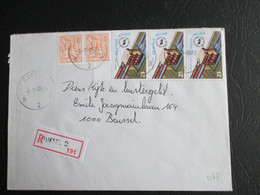 Nr 2177 ( Strook Van Drie) - Scheepslift Strépy - Op Aangetekende Brief Uit Duffel 2 - Lettres & Documents