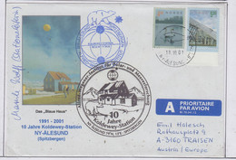 Spitsbergen Cover 10J Koldeway Station Signature Station Manager Ca Alesund 18.10.2001 (LO194C) - Scientific Stations & Arctic Drifting Stations