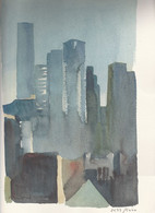 AQUARELLE DE ROGER MUHL  1990  ET FEULLE DE VIGNETTES  34 X 28 CM   TB - Arte Contemporáneo