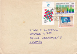 United Nations ILO Area Office LAGOS Nigeria, GÉNÉVE 1986 Cover Brief Lettre COPENHAGEN Denmark (2 Scans) - Storia Postale