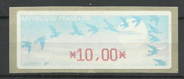 Vignette D'affranchissement Oiseaux De Jubert  10,00 F  Neuve  B/TB Voir Scan Soldé ! ! ! - 1990 Type « Oiseaux De Jubert »