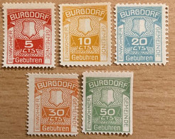 Fiskalmarken / Gebührenmarken Einwohnergemeinde Burgdorf - Revenue Stamp Switzerland - Revenue Stamps