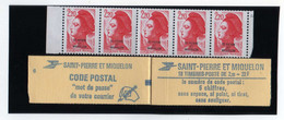 LIBERTé DE GANDON  CARNET DE 22F 10 TIMBRES 2.20F ROUGE  NEUF ** N° C 464a YVERT 1986 - Booklets