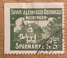 Sparmarke Spar- & Leihkasse Oberhasli Meiringen - Steuermarken