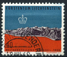 LIECHTENSTEIN 1958 Mi 370 UNIVERSAL WORLD EXPO 1958 - 1958 – Bruselas (Bélgica)