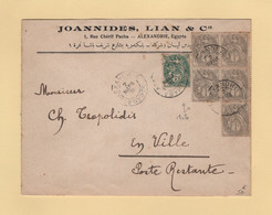 Alexandrie - Egypte - 2 Mars 1921 - Affranchissement Mixte Port Said Alexandrie - Type Blanc - Lettres & Documents