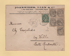 Alexandrie - Egypte - 2 Mars 1921 - Affranchissement Mixte Port Said Alexandrie - Type Blanc - Covers & Documents