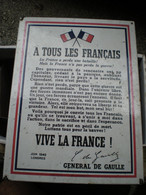 Plaque émaillée Du Discours Du Général De Gaulle Retrouvée Dans Un Grenier - 1939-45