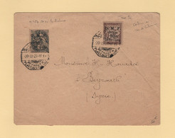 Syrie - Beyrouth - 1923 - N°45b Type Blanc 50 Sur 1c + Taxe 9c Centimes Au Lieu De Centiemes - Storia Postale