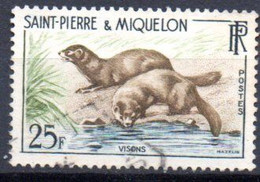 Saint Pierre Et Miquelon: Yvert N° 361; Visons - Used Stamps