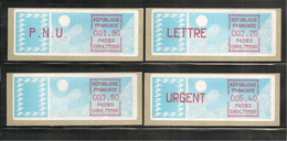 France, Distributeur, 104, 105, 106, 107, 75500, Neuf **, TTB, 4 Timbres Avec Support - 1985 « Carrier » Papier