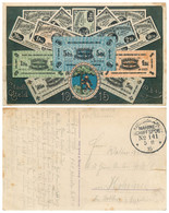 Latvia Russian Empire Libau Bank Banknotes 1915 Postcard - Lettonie